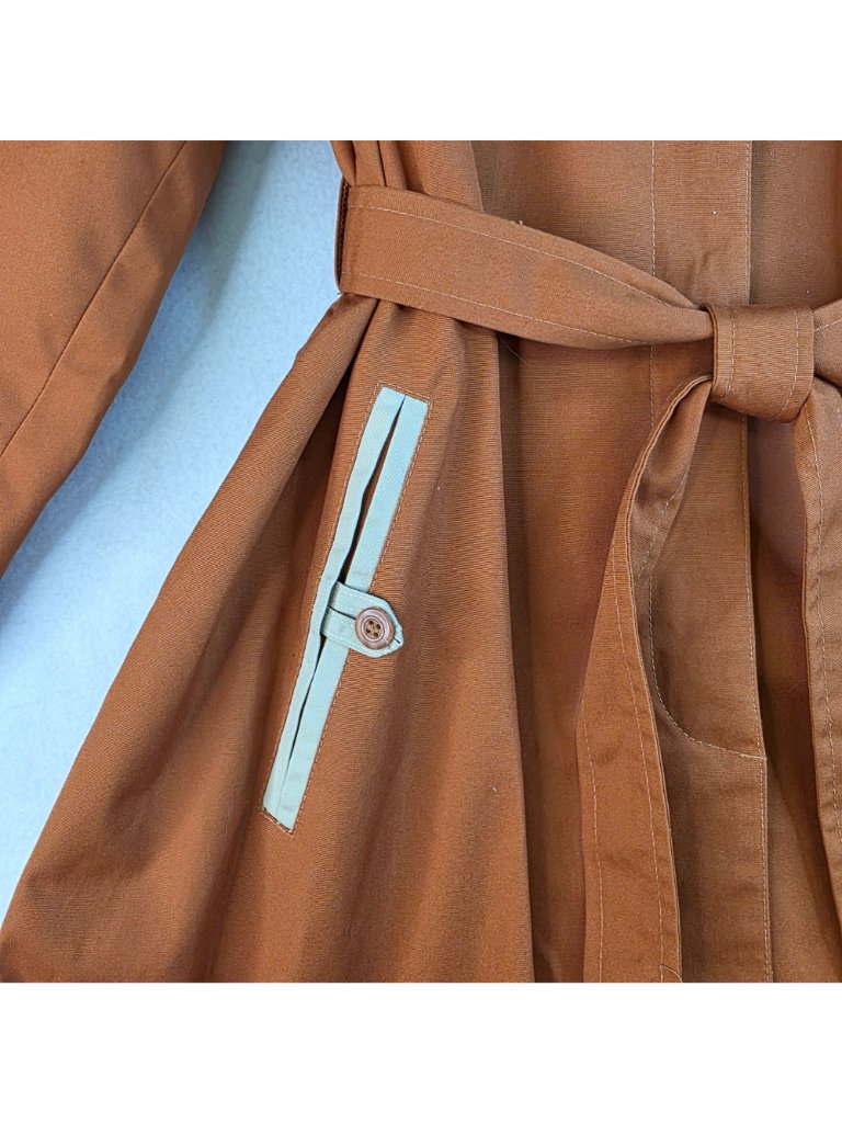 Vintage 70s Sharpee Trench Coat 18 Orange Deadstock Hooded Outdoor Streetwear — image 6 of 8